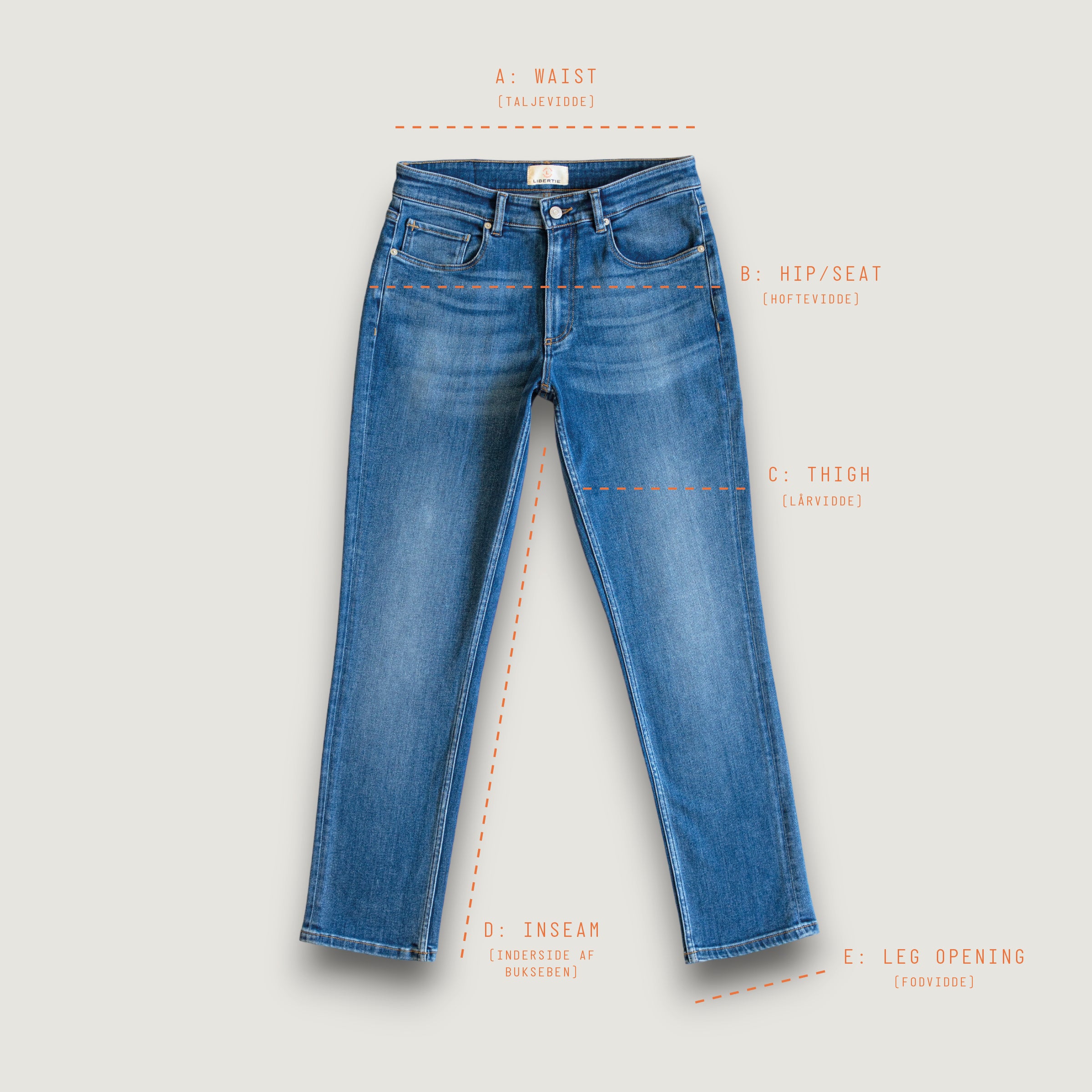 Størrelsesguide til jeans - Libertie